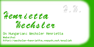 henrietta wechsler business card